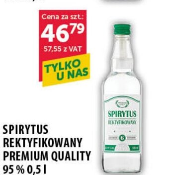 Eurocash SPIRYTUS REKTYFIKOWANY PREMIUM QUALITY 95 % 0,5 l oferta