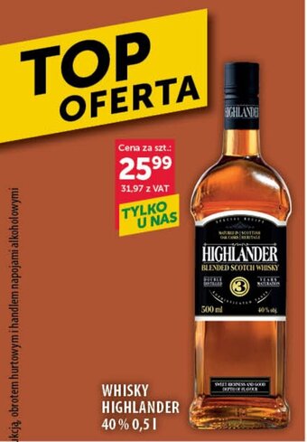 Eurocash WHISKY HIGHLANDER 40 % 0,5 l oferta