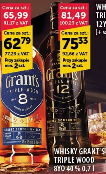 Eurocash WHISKY GRANT'S TRIPLE WOOD 8Y0 40 % 0,7 l oferta