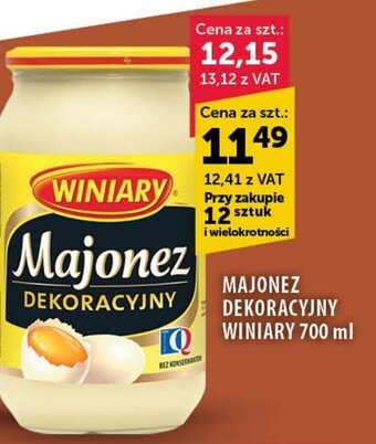 Eurocash MAJONEZ DEKORACYJNY WINIARY 700 ml oferta