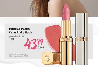 Rossmann L'ORÉAL PARIS Color Riche Satin pomadka do ust, 1 szt. oferta
