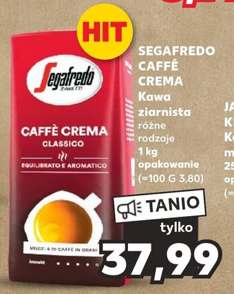 Kaufland SEGAFREDO CAFFÉ CREMA Kawa ziarnista 1 kg oferta