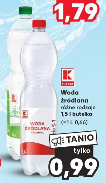 Kaufland CLASSIC Woda źródlana 1,5 I oferta