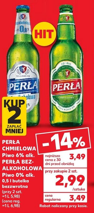PERŁA CHMIELOWA / PERŁA BEZALKOHOLOWA 0,5 l