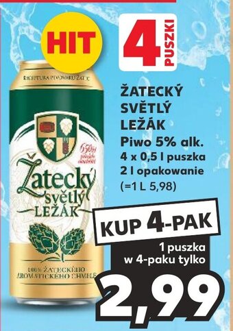 Kaufland ŽATECKÝ SVĚTLÝ LEŽÁK Piwo 5% alk. 0,5 l oferta