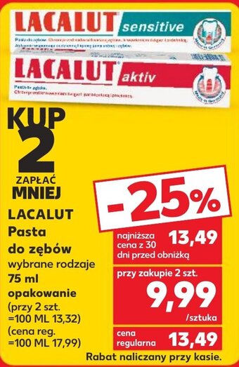 Kaufland LACALUT Pasta do zębów 75 ml oferta