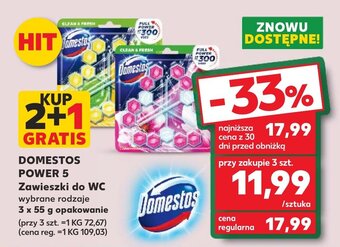 Kaufland DOMESTOS POWER 5 Zawieszki do WC wybrane rodzaje 3 x 55 g oferta