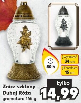 Kaufland Znicz szklany Dubaj Róża gramatura 165 g oferta