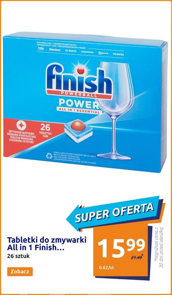 Action Tabletki do zmywarki All in 1 Finish... 26 sztuk oferta