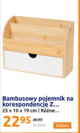 Action Bambusowy pojemnik na korespondencję 25 x 10 x 19 cm oferta