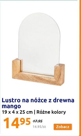 Action Lustro na nóżce z drewna mango 19 x 4 x 25cm oferta