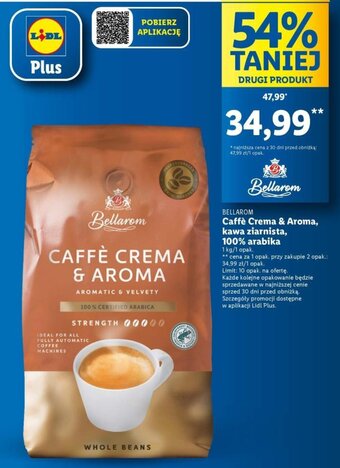 Lidl Bellarom Caffè Crema & Aroma, kawa ziarnista, 100% arabika 1 kg oferta