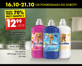 Biedronka Płyn do płukania tkanin Coccolino, 1,45 I oferta