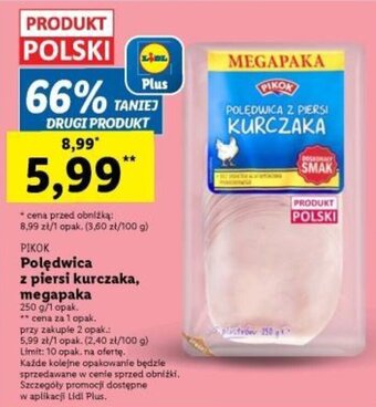 Lidl PIKOK Polędwica z piersi kurczaka, megapaka 250 g oferta