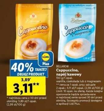Lidl BELLAROM Cappuccino, napój kawowy 130 g oferta