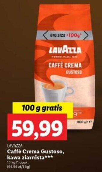 Lidl LAVAZZA Caffè Crema Gustoso, kawa ziarnista 1,1 kg oferta