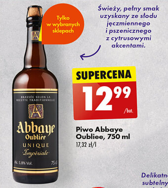 Biedronka Piwo Abbaye Oubliee, 750 ml oferta