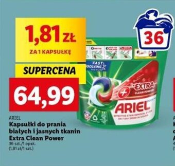 Lidl ARIEL Kapsułki do prania białych i jasnych tkanin Extra Clean Power 35 szt oferta