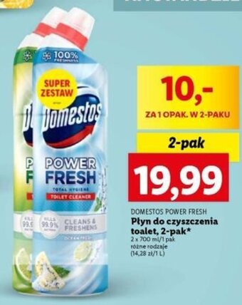 Lidl DOMESTOS POWER FRESH Płyn do toalet 2x700ml oferta