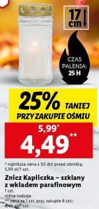 Lidl Znicz Kapliczka – szklany z wkładem parafinowym oferta