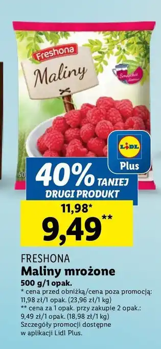 Lidl Maliny mrożone oferta