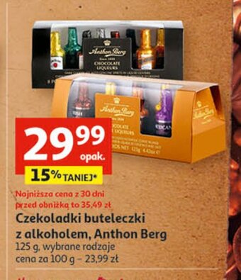 Auchan Czekoladki buteleczki z alkoholem oferta
