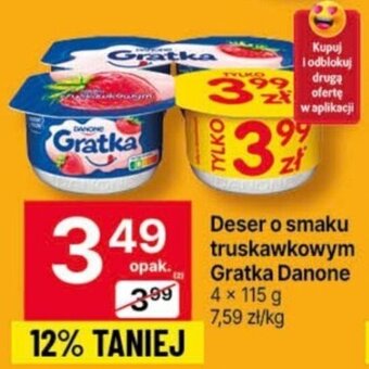 Delikatesy Centrum Deser o smaku truskawkowym Gratka Danone 4x115g oferta