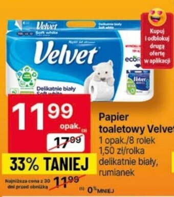 Delikatesy Centrum Papier toaletowy Velvet 8 rolek oferta