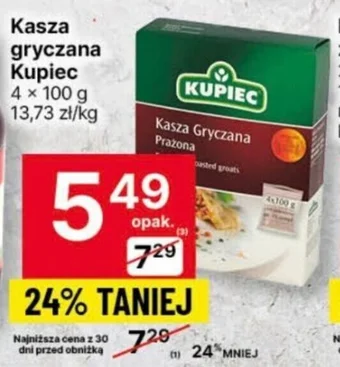 Delikatesy Centrum Kasza gryczana Kupiec 4 x 100 g oferta