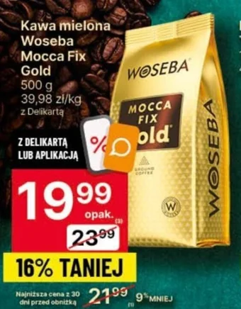 Delikatesy Centrum Kawa mielona Woseba Mocca Fix Gold 500g oferta