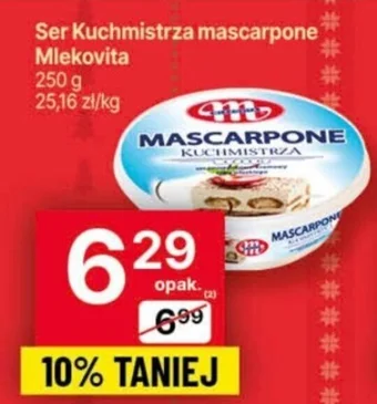 Delikatesy Centrum Ser Kuchmistrza mascarpone Mlekovita 250g oferta