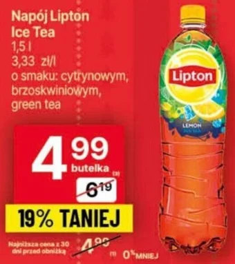 Delikatesy Centrum Napój Lipton Ice Tea 1,5l oferta