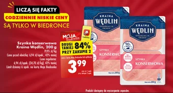 Biedronka Szynka konserwowa Kraina Wędlin, 200 g oferta