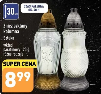 ALDI Znicz szklany kolumna 120 g oferta