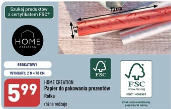 ALDI HOME CREATION Papier do pakowania prezentów oferta