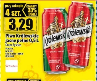 Topaz Grupa Żywiec Piwo królewskie jasne pełne 0,5 L oferta