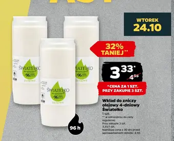 Netto Wkład do zniczy olejowy 4-dniowy światełko oferta