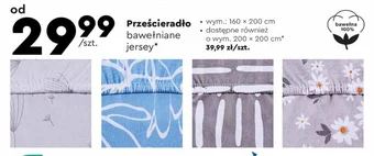 Biedronka SMUKEE Prześcieradło bawełniane jersey 160x200cm oferta