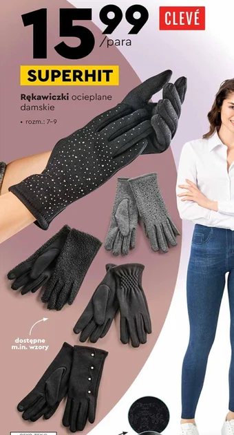 Biedronka CLEVÉ Rękawiczki ocieplane damskie oferta