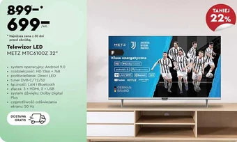Biedronka Telewizor LED METZ MTC6100Z 32" oferta