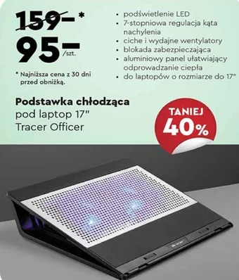 Biedronka Podstawka chłodząca pod laptop 17" Tracer Officer oferta