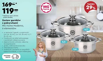 Biedronka Zestaw garnków z pokrywkami MG Home Moderno 6 elementów oferta