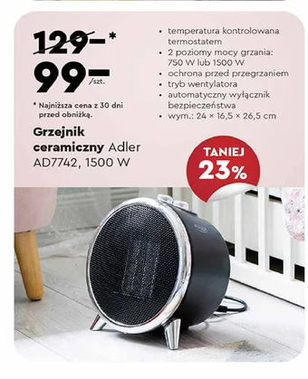 Grzejnik ceramiczny 1500 w ad7742