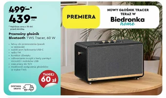 Biedronka Głośnik tws 60 w czarny oferta