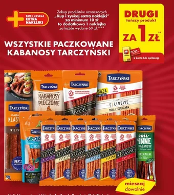 Biedronka WSZYSTKIE PACZKOWANE KABANOSY TARCZYŃSKI oferta