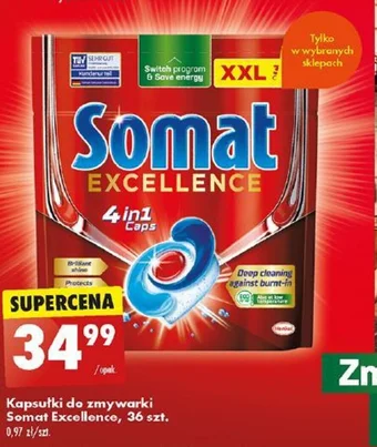 Biedronka Kapsułki do zmywarki Somat Excellence 36 szt. oferta