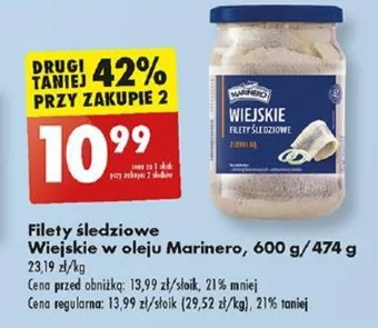 Biedronka Filety śledziowe Wiejskie w oleju Marinero 600 g/474 g oferta