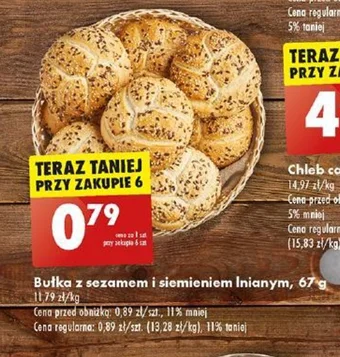 Biedronka Bułka z sezamem i siemieniem Inianym 67 g oferta