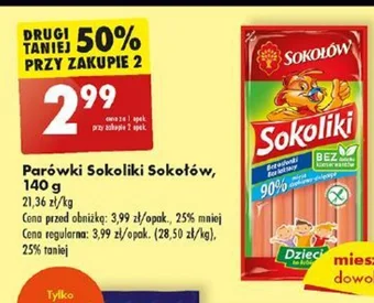 Biedronka Parówki Sokoliki Sokołów 140 g oferta