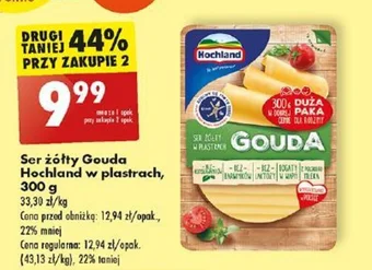 Biedronka Ser żółty Gouda Hochland w plastrach 300g oferta